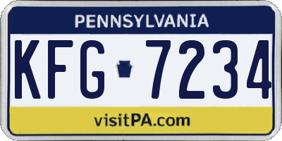 PA license plate KFG7234