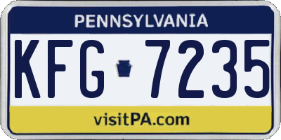 PA license plate KFG7235