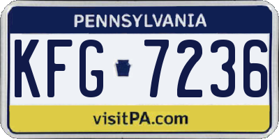 PA license plate KFG7236