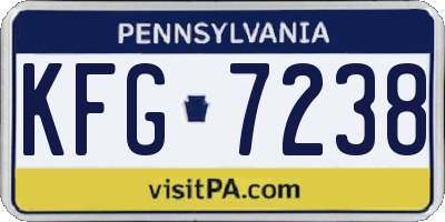 PA license plate KFG7238