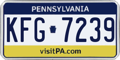 PA license plate KFG7239