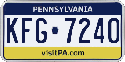 PA license plate KFG7240
