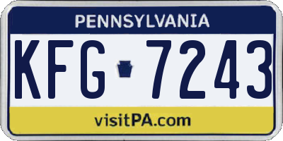 PA license plate KFG7243