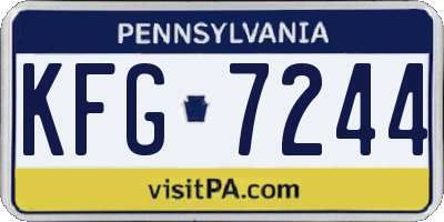 PA license plate KFG7244