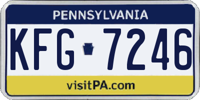 PA license plate KFG7246