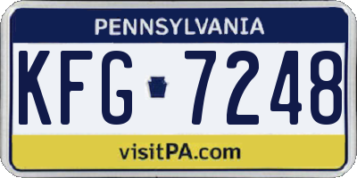PA license plate KFG7248