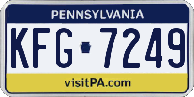 PA license plate KFG7249