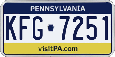 PA license plate KFG7251
