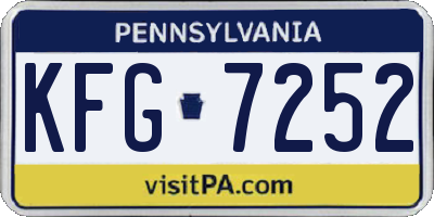 PA license plate KFG7252