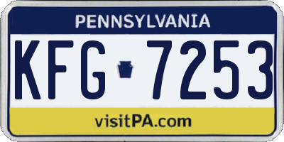 PA license plate KFG7253