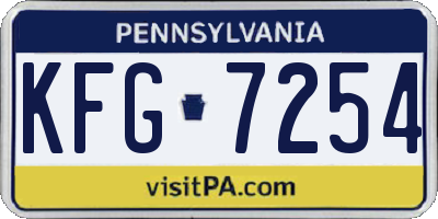PA license plate KFG7254