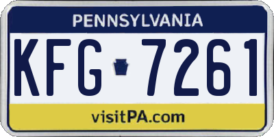 PA license plate KFG7261