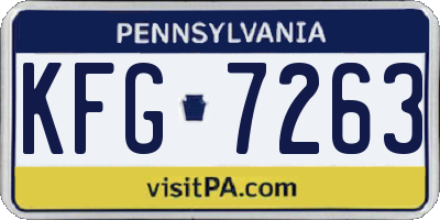 PA license plate KFG7263