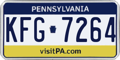 PA license plate KFG7264
