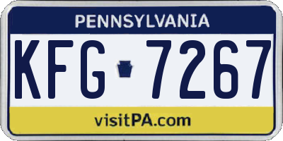 PA license plate KFG7267