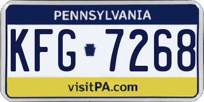 PA license plate KFG7268