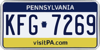 PA license plate KFG7269