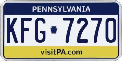 PA license plate KFG7270