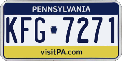 PA license plate KFG7271
