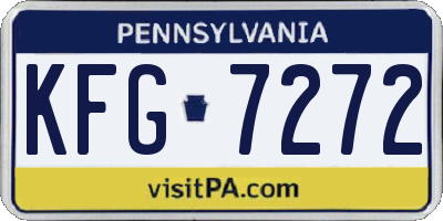PA license plate KFG7272