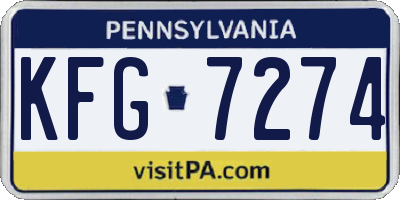 PA license plate KFG7274