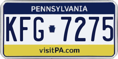 PA license plate KFG7275
