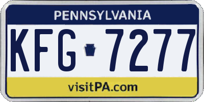 PA license plate KFG7277