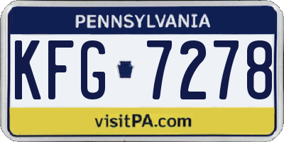 PA license plate KFG7278