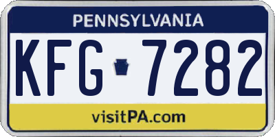 PA license plate KFG7282