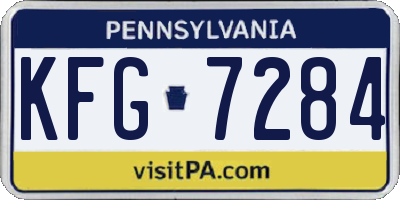 PA license plate KFG7284
