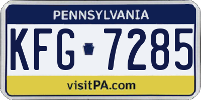 PA license plate KFG7285