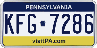 PA license plate KFG7286