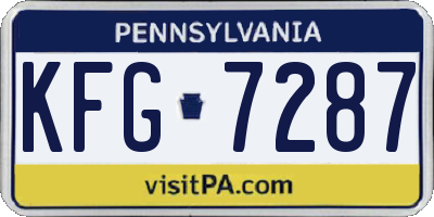 PA license plate KFG7287