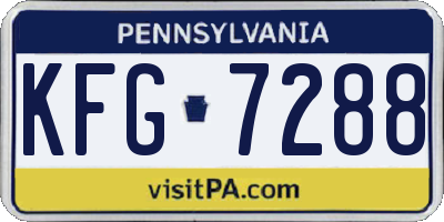 PA license plate KFG7288