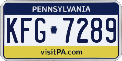 PA license plate KFG7289