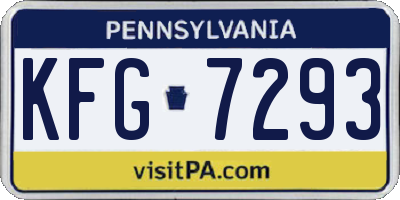 PA license plate KFG7293