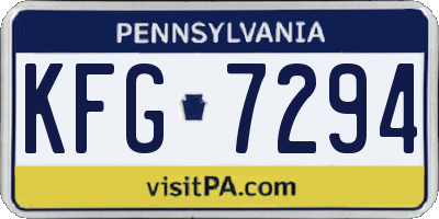 PA license plate KFG7294