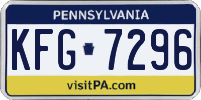 PA license plate KFG7296