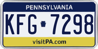 PA license plate KFG7298