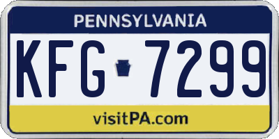 PA license plate KFG7299