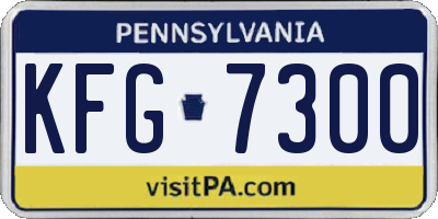 PA license plate KFG7300