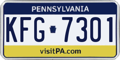 PA license plate KFG7301