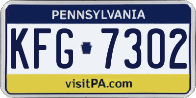 PA license plate KFG7302