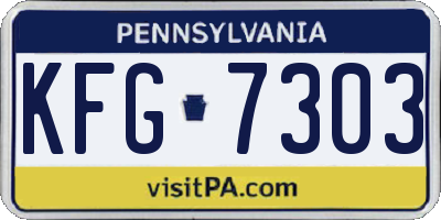 PA license plate KFG7303
