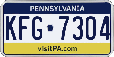 PA license plate KFG7304