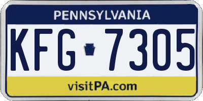 PA license plate KFG7305