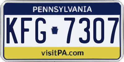 PA license plate KFG7307