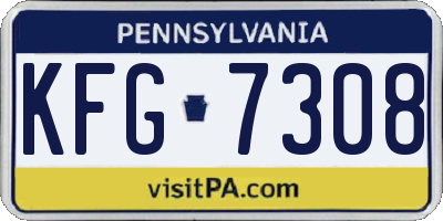 PA license plate KFG7308