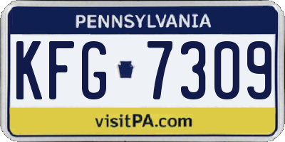 PA license plate KFG7309