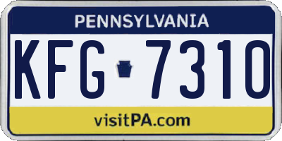 PA license plate KFG7310